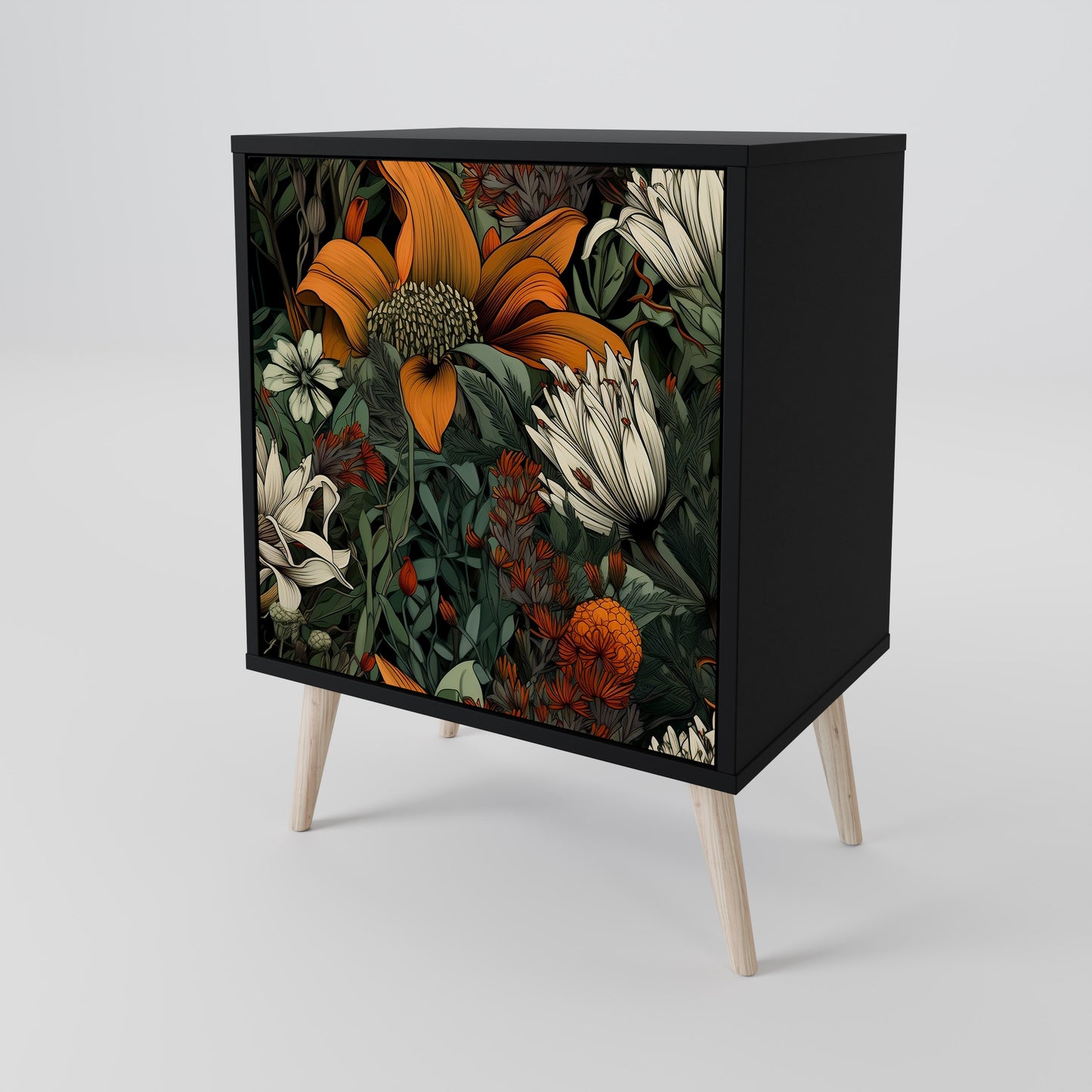 Credenza MIDNIGHT SPROUT a 1 anta con finitura nera