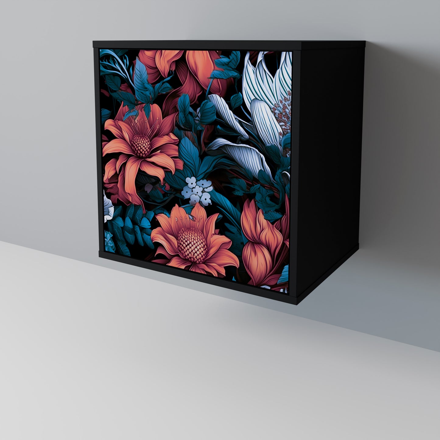 Credenza ETHEREAL BLOSSOMS a 1 anta con finitura nera