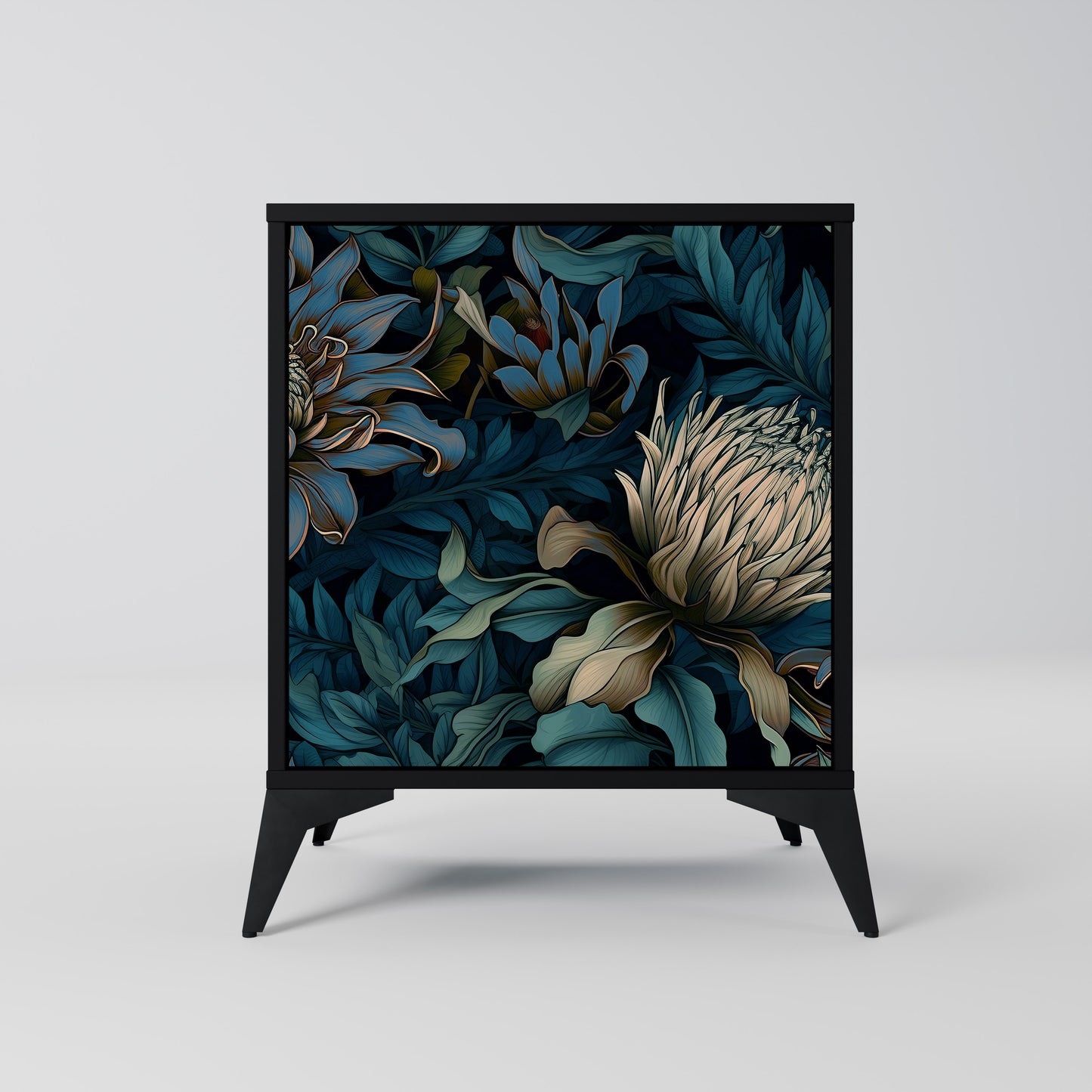 Credenza a 1 anta TWILIGHT BLOOM con finitura nera