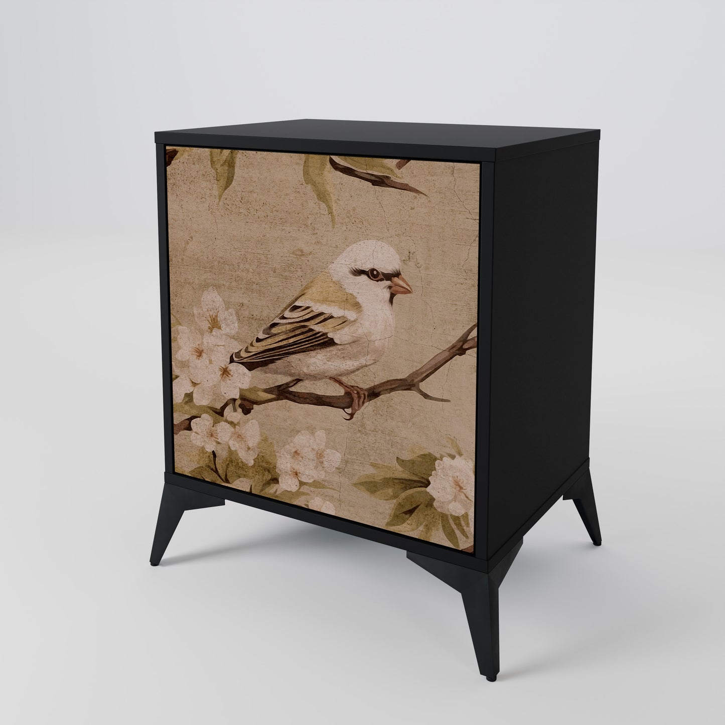 PETAL DISTINGUISH 1-Door Sideboard in Black Finish