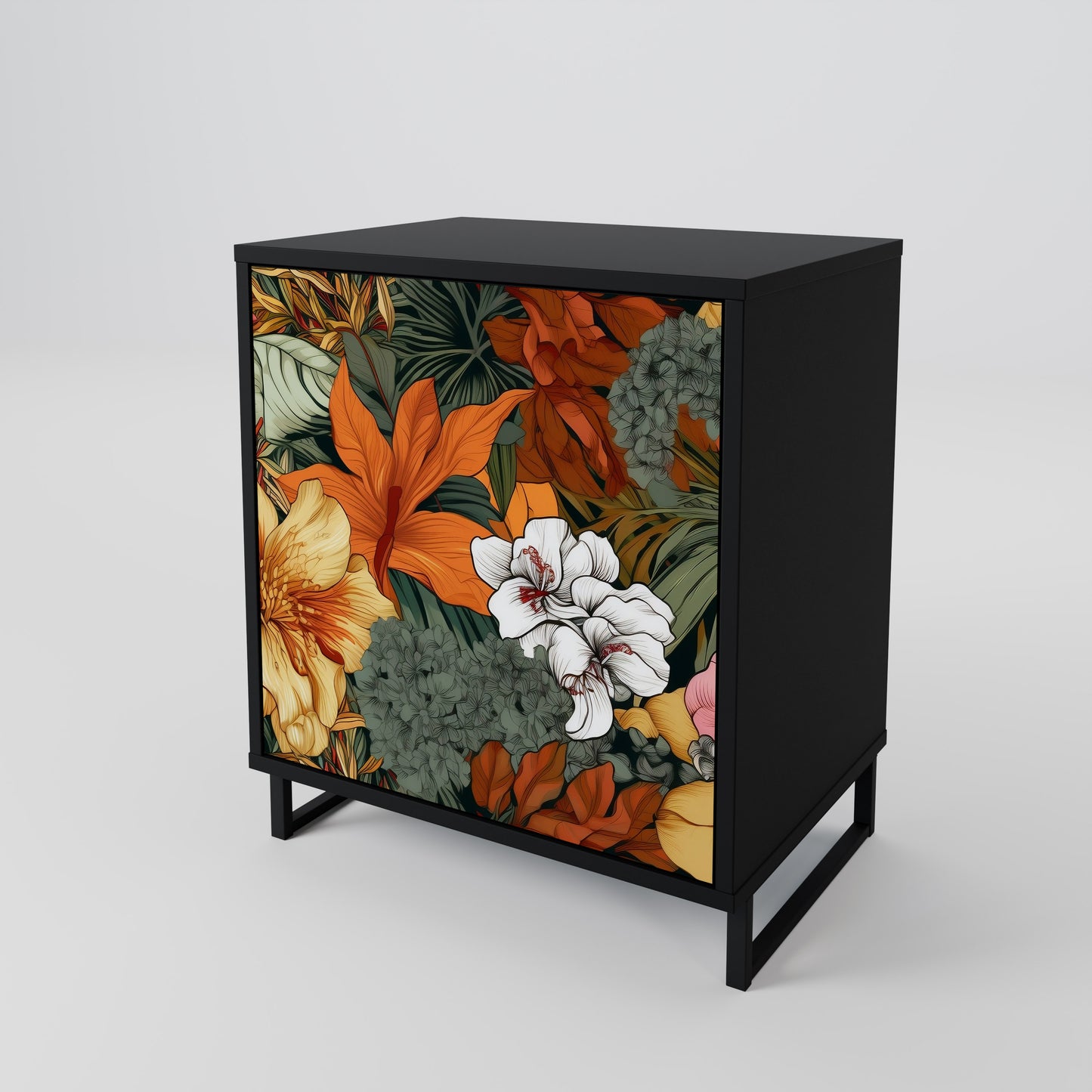 RADIANT FLORA 1-Door Sideboard in Black Finish