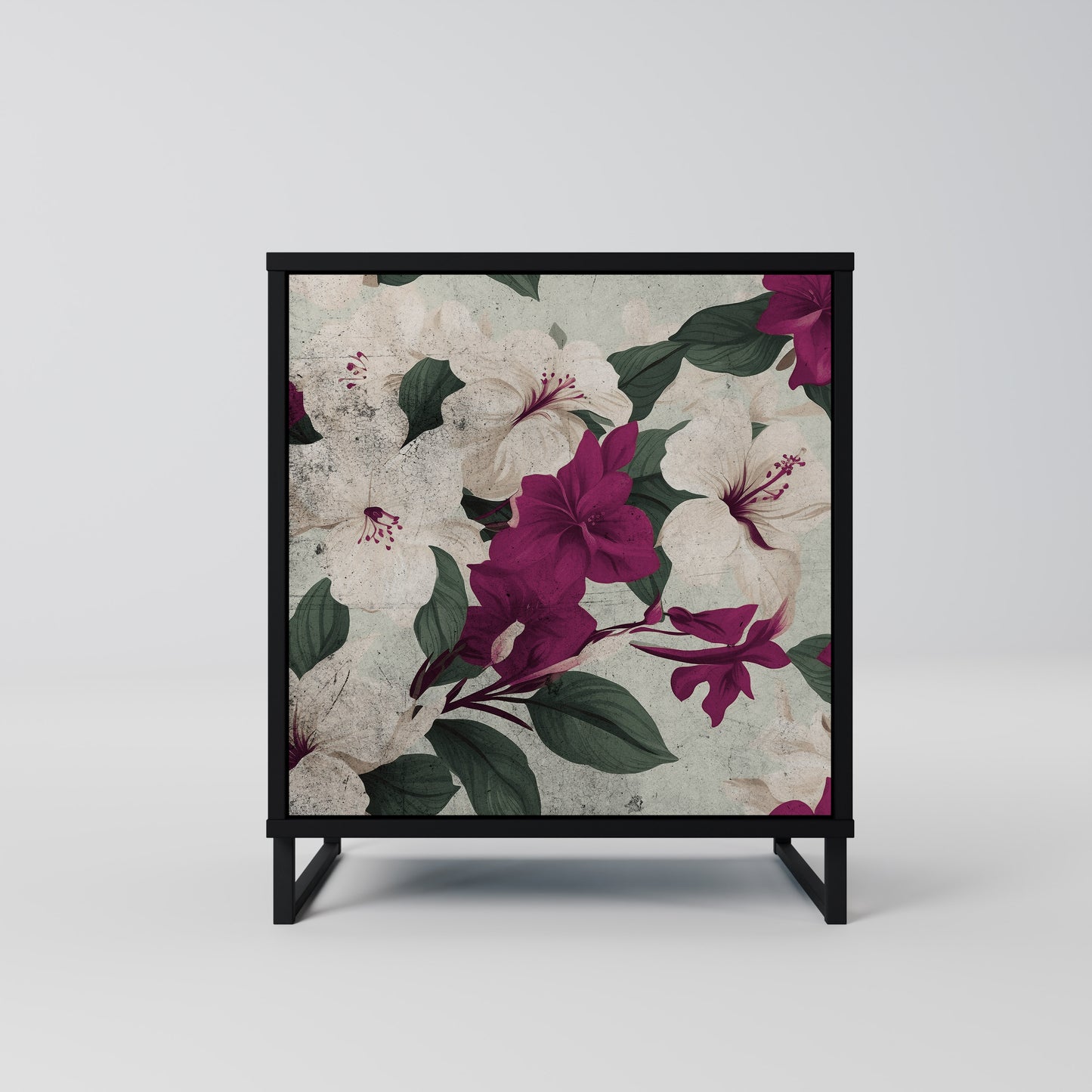 FLOWERET DREAM 1-Door Sideboard in Black Finish