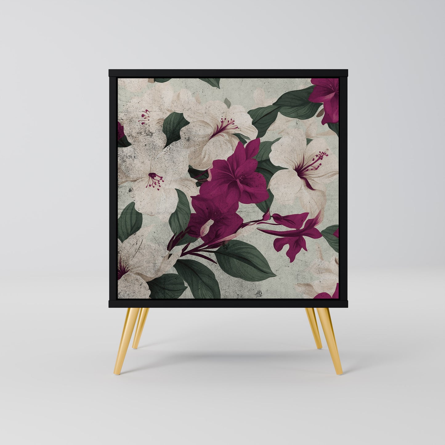 FLOWERET DREAM 1-Door Sideboard in Black Finish