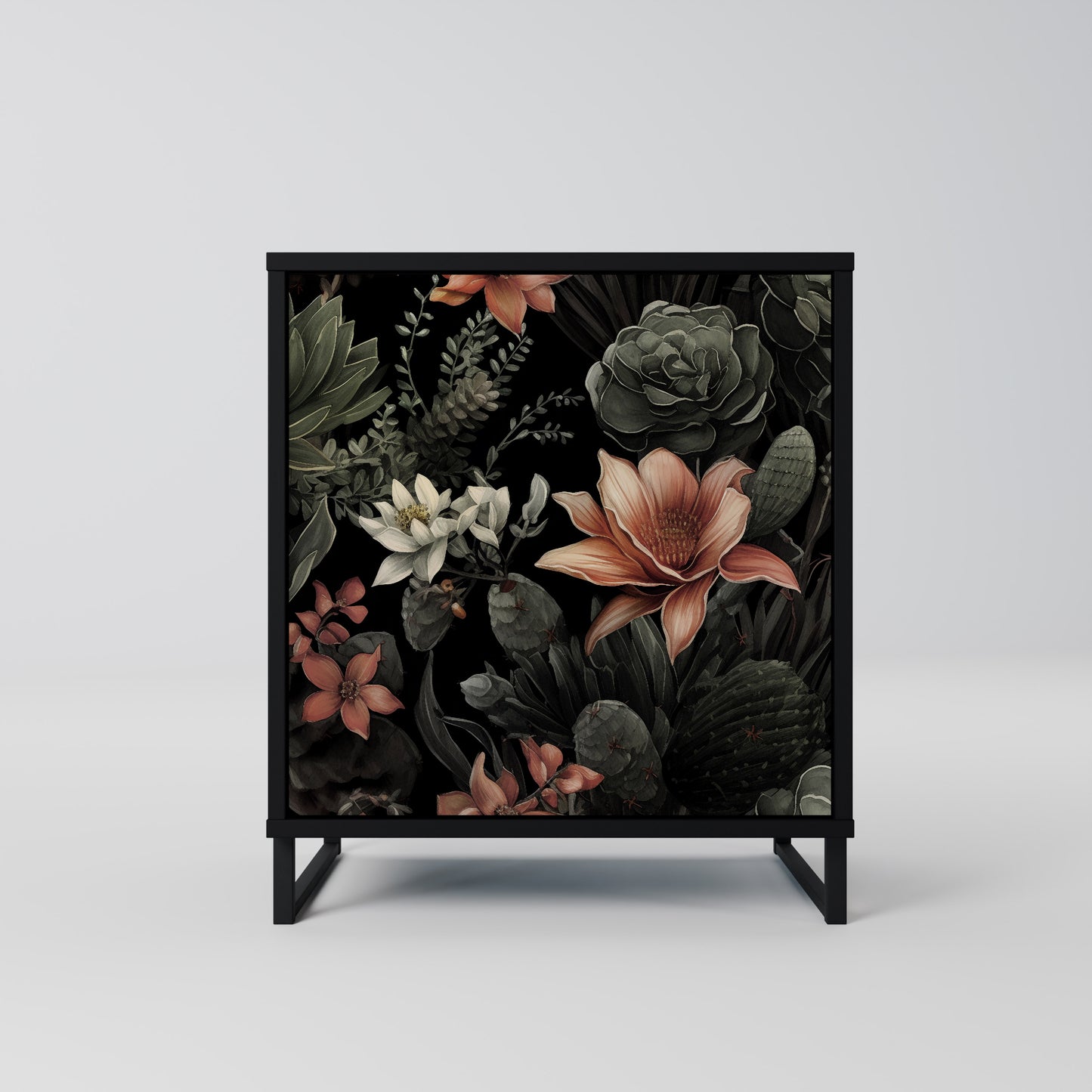 SECRET VERDURE 1-Door Sideboard in Black Finish