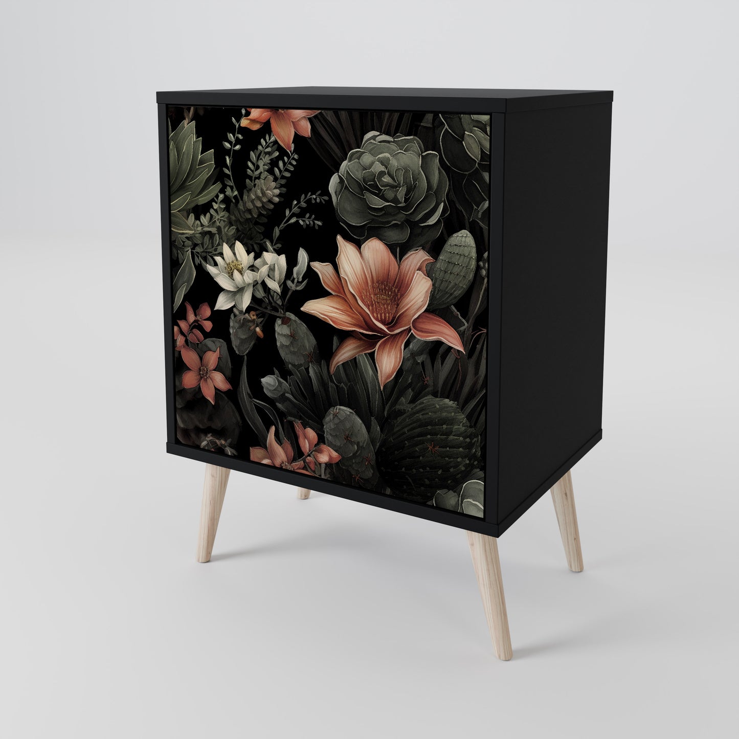 SECRET VERDURE 1-Door Sideboard in Black Finish