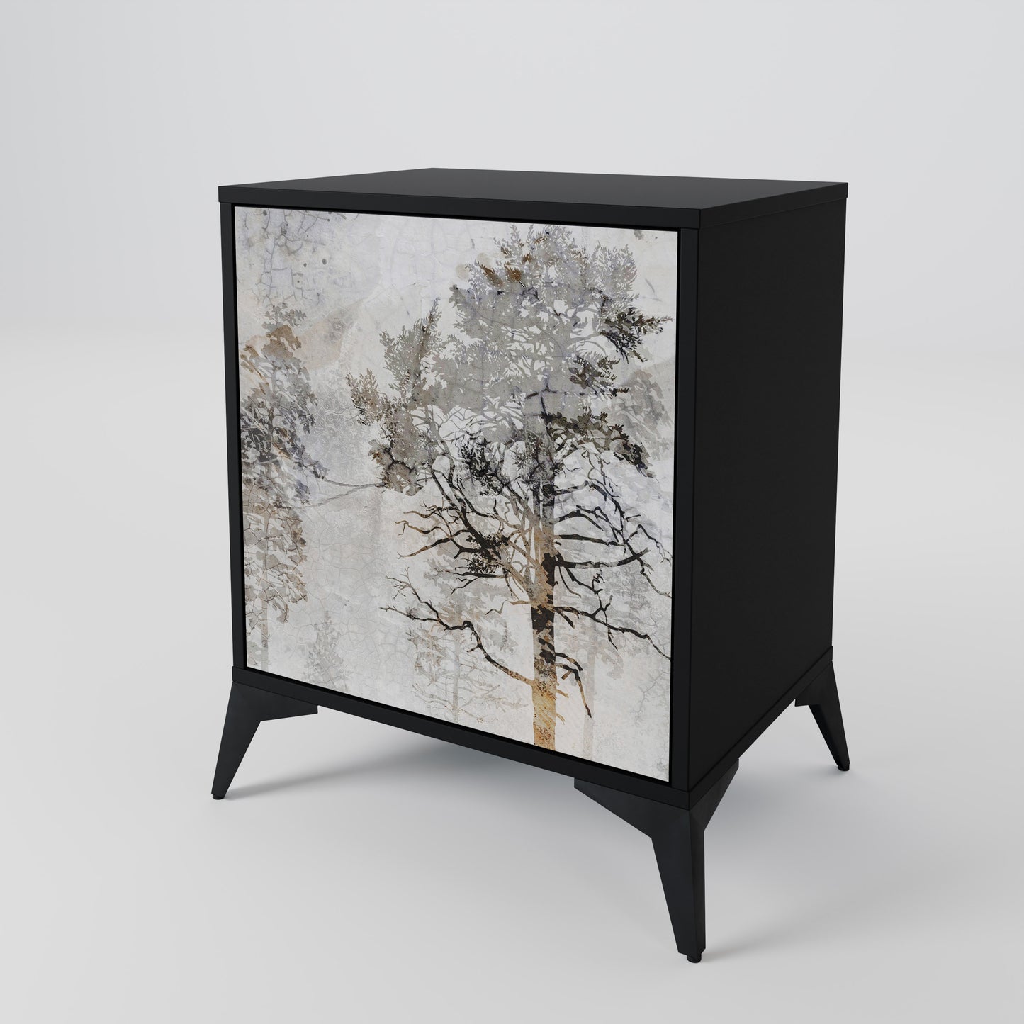 Credenza a 1 anta FADE IN THE TREES con finitura nera