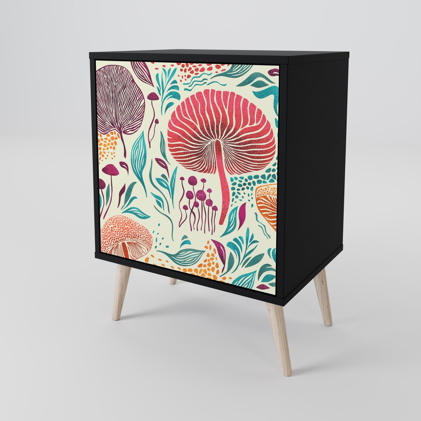 FUNGUS FANTASY 1-Door Sideboard in Black Finish