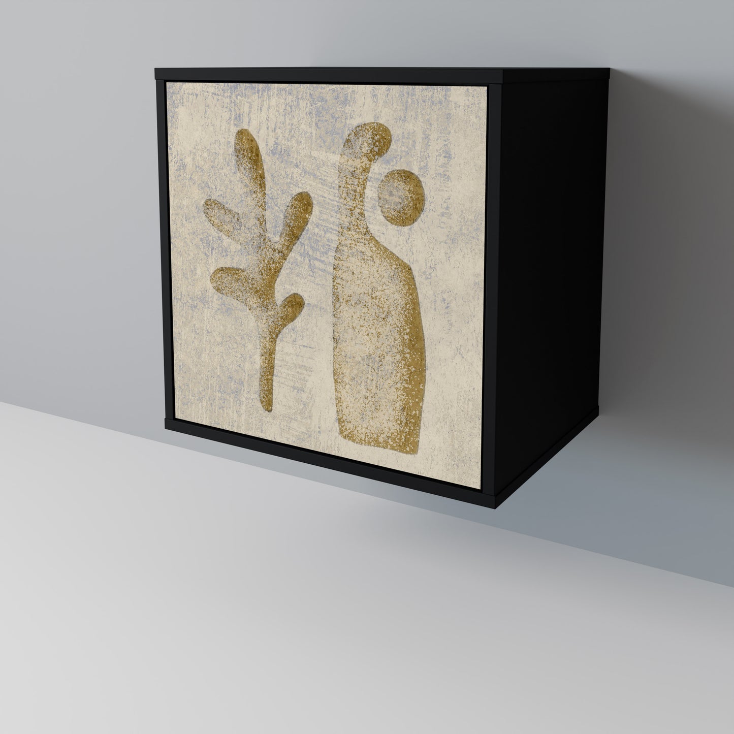 Credenza SAND SCULPTURES a 1 anta con finitura nera