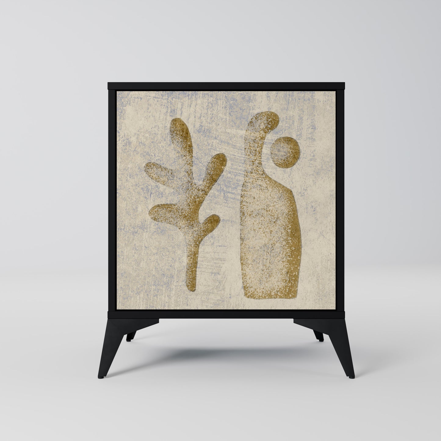 Credenza SAND SCULPTURES a 1 anta con finitura nera