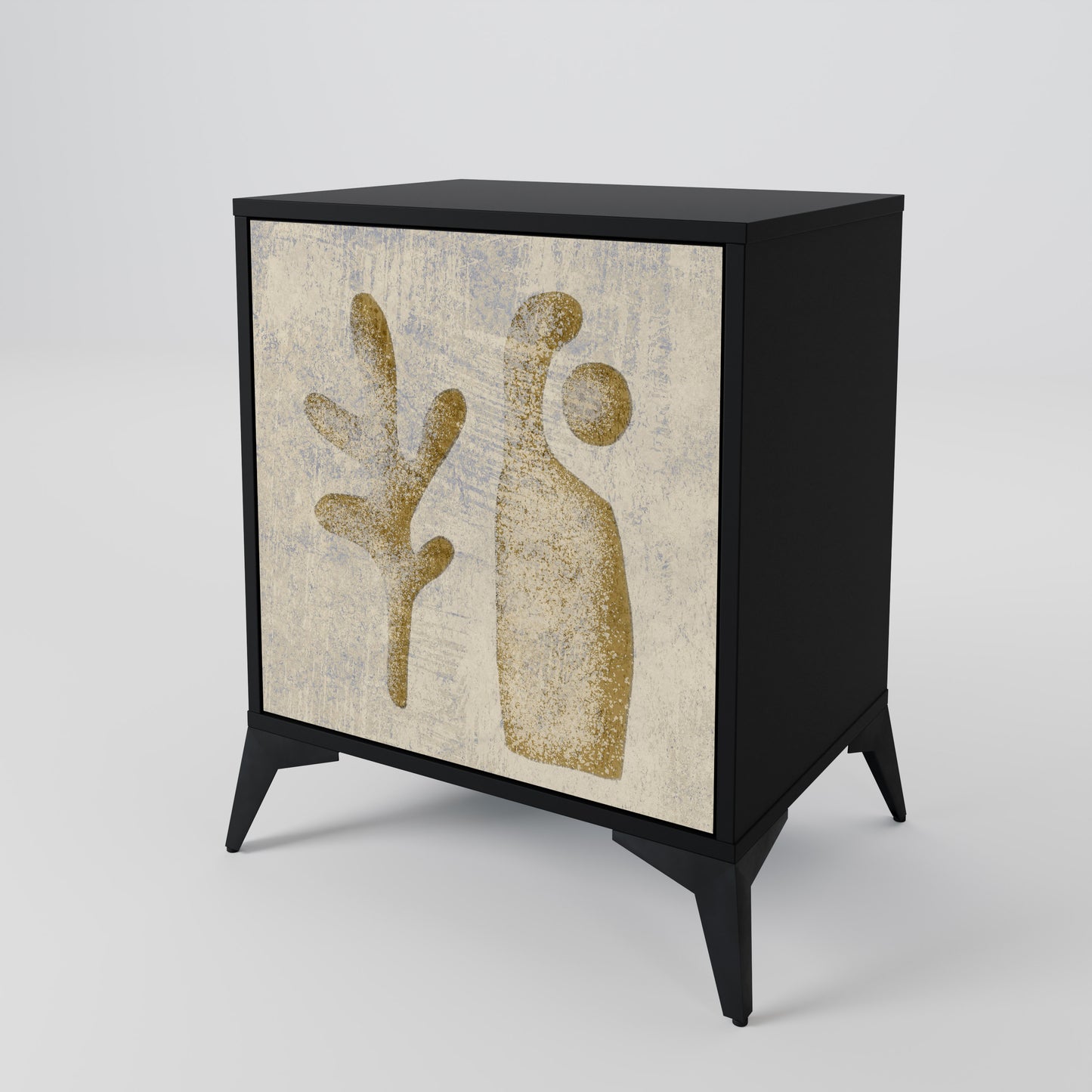 Credenza SAND SCULPTURES a 1 anta con finitura nera