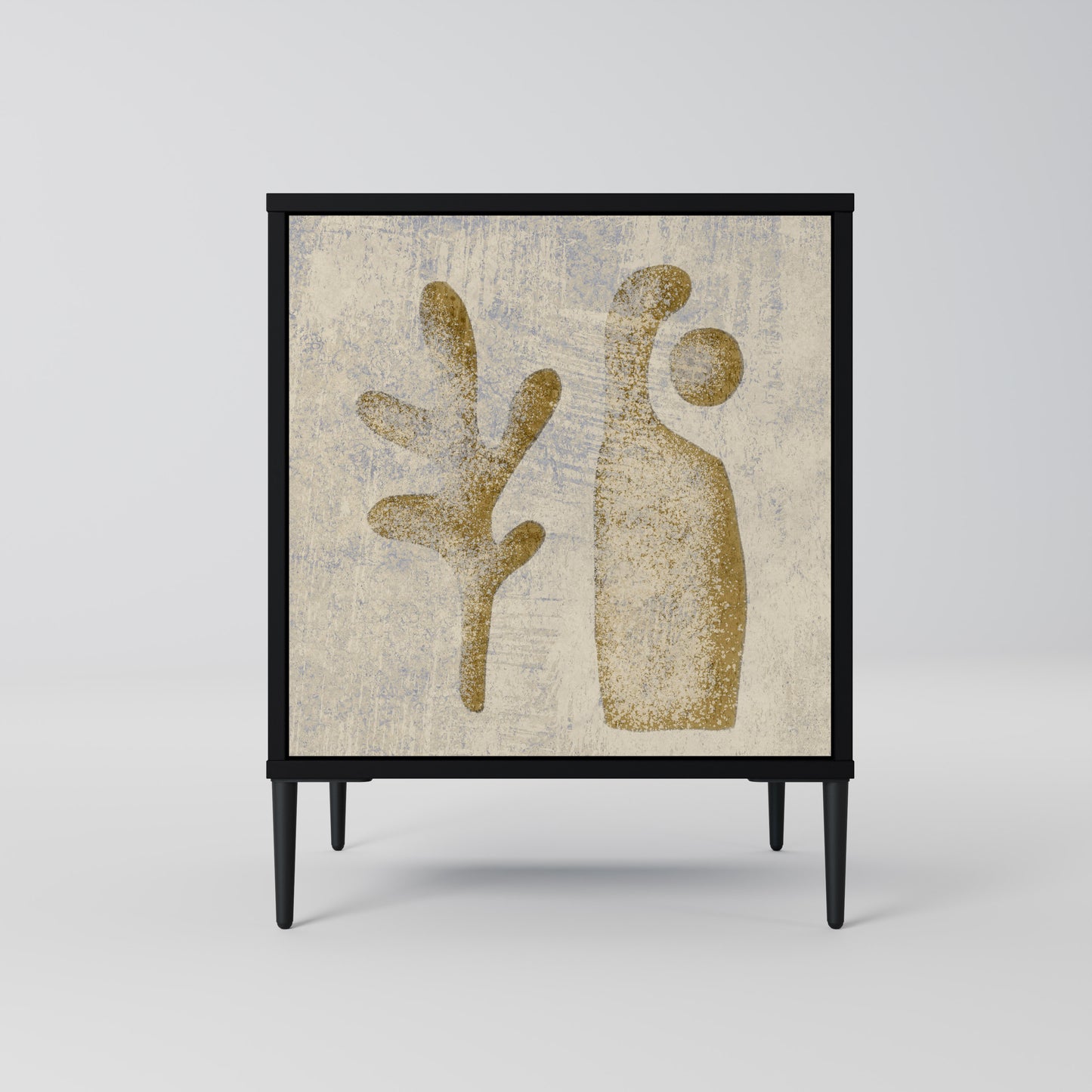 Credenza SAND SCULPTURES a 1 anta con finitura nera