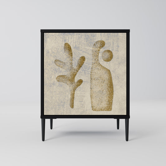 Credenza SAND SCULPTURES a 1 anta con finitura nera