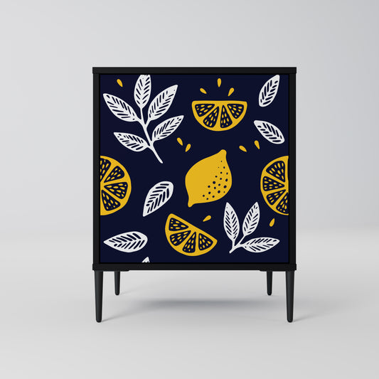 Credenza a 1 anta CITRUS BLACK AND WHITE con finitura nera