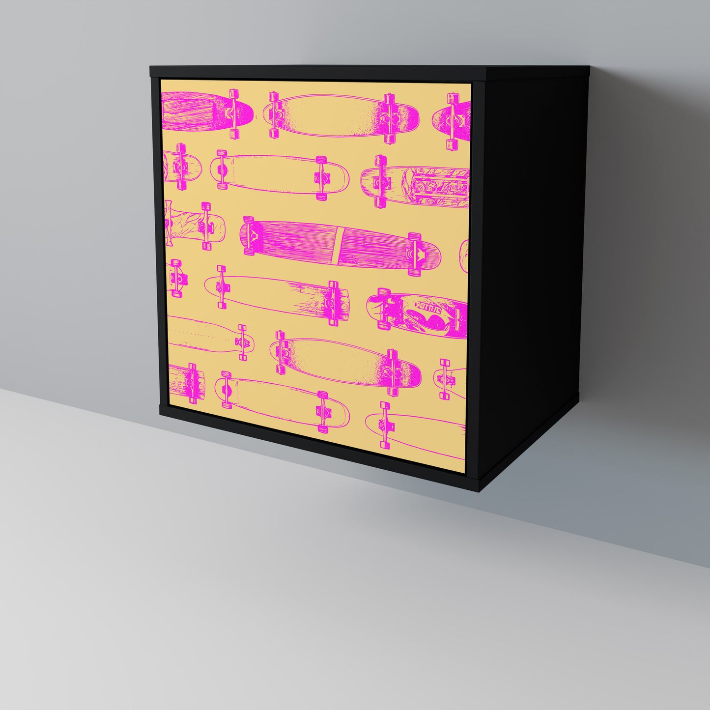 Credenza SKATEBOARD ARTISTRY a 1 anta con finitura nera