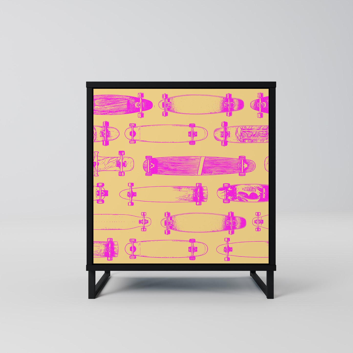 Credenza SKATEBOARD ARTISTRY a 1 anta con finitura nera