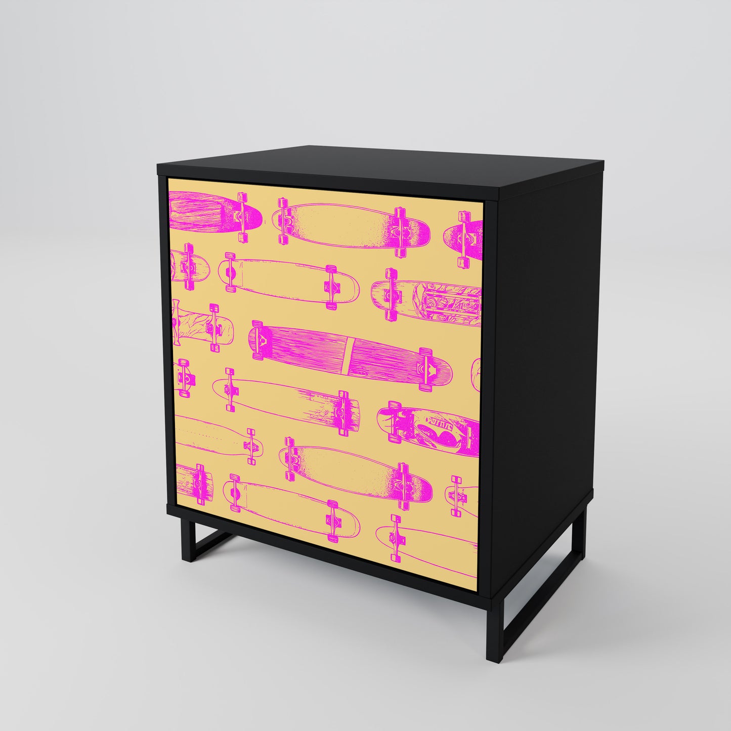 Credenza SKATEBOARD ARTISTRY a 1 anta con finitura nera