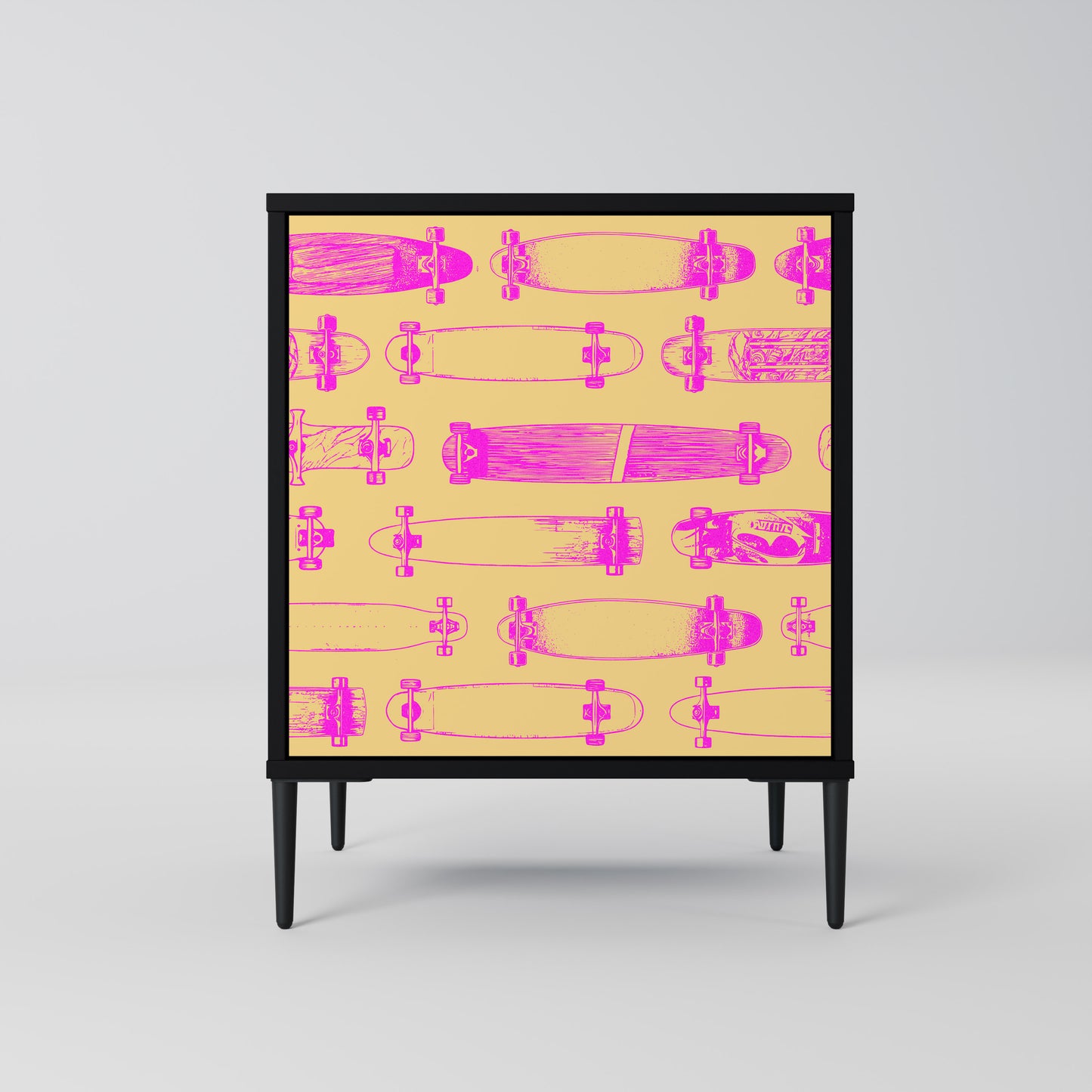 Credenza SKATEBOARD ARTISTRY a 1 anta con finitura nera