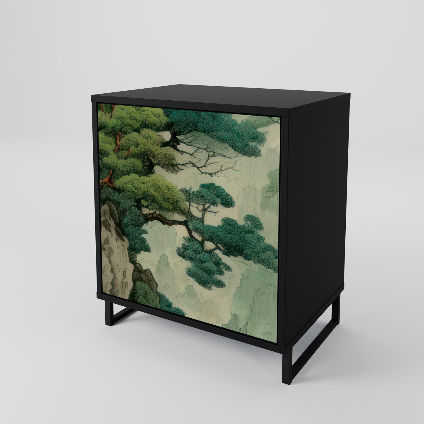 Credenza VERDURE ABYSS a 1 anta con finitura nera