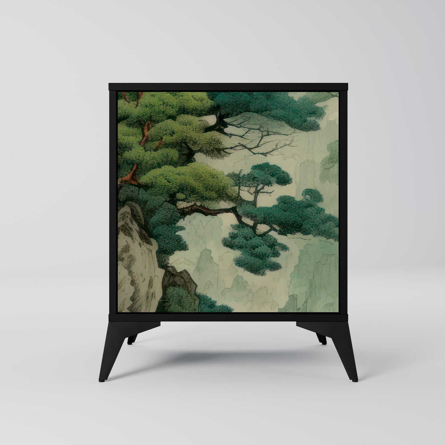 Credenza VERDURE ABYSS a 1 anta con finitura nera