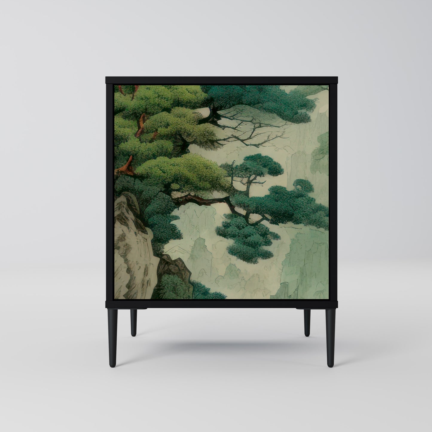 Credenza VERDURE ABYSS a 1 anta con finitura nera