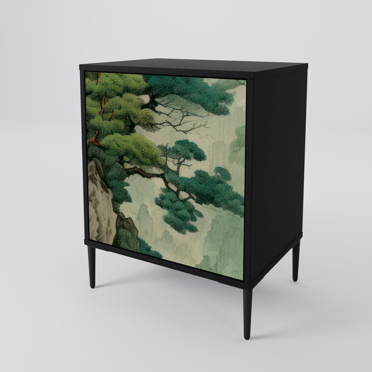 Credenza VERDURE ABYSS a 1 anta con finitura nera