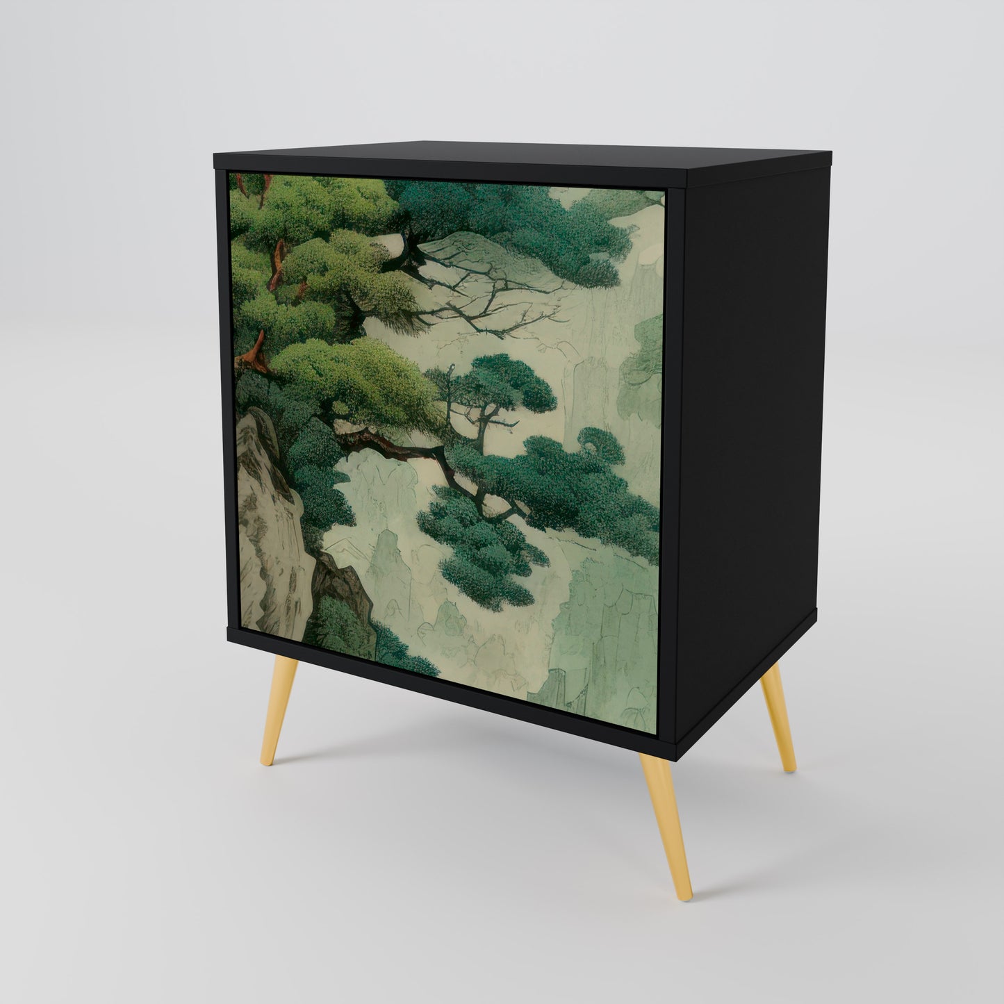 Credenza VERDURE ABYSS a 1 anta con finitura nera
