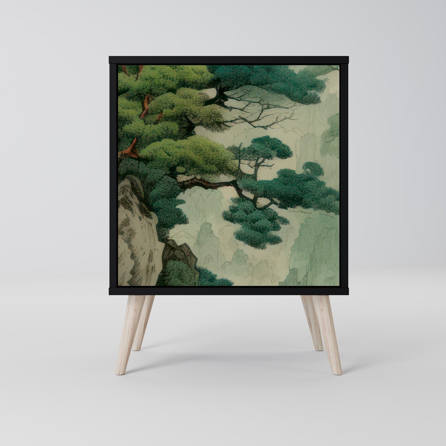 Credenza VERDURE ABYSS a 1 anta con finitura nera