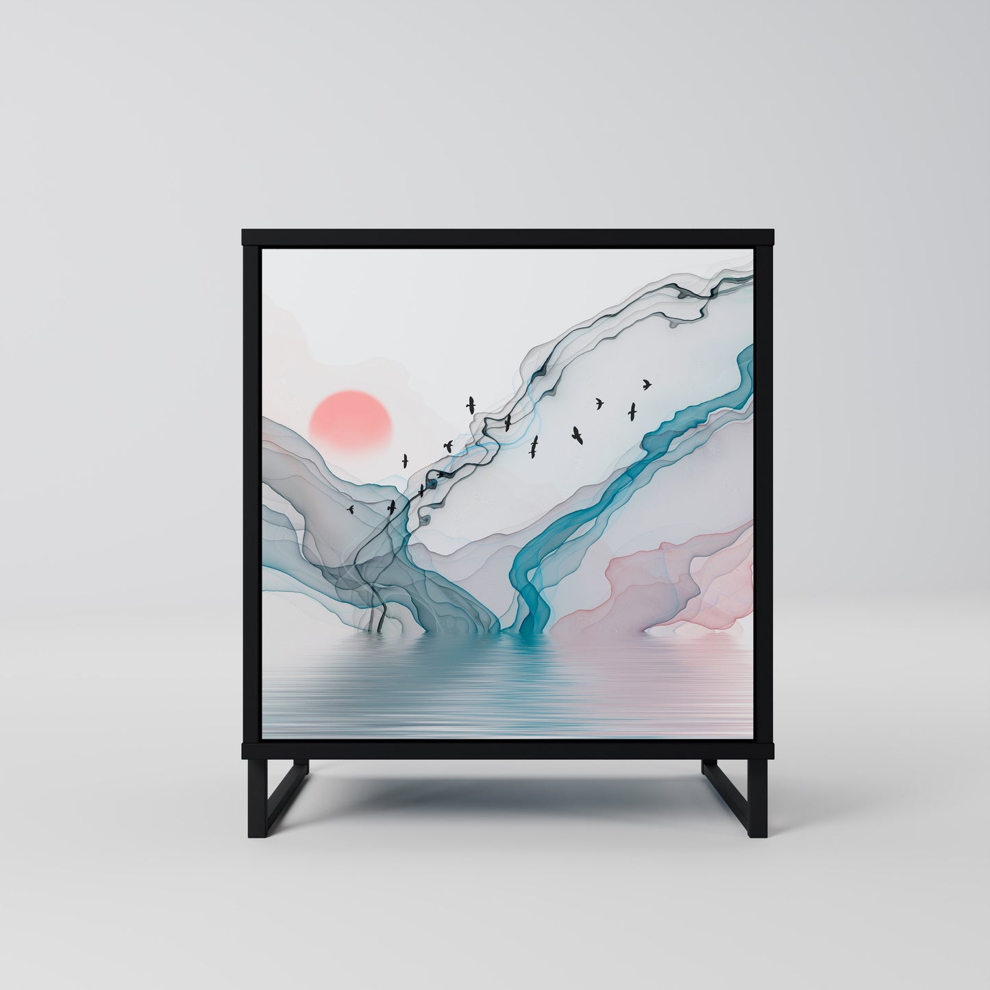 Credenza VELVET CROSSING a 1 anta con finitura nera