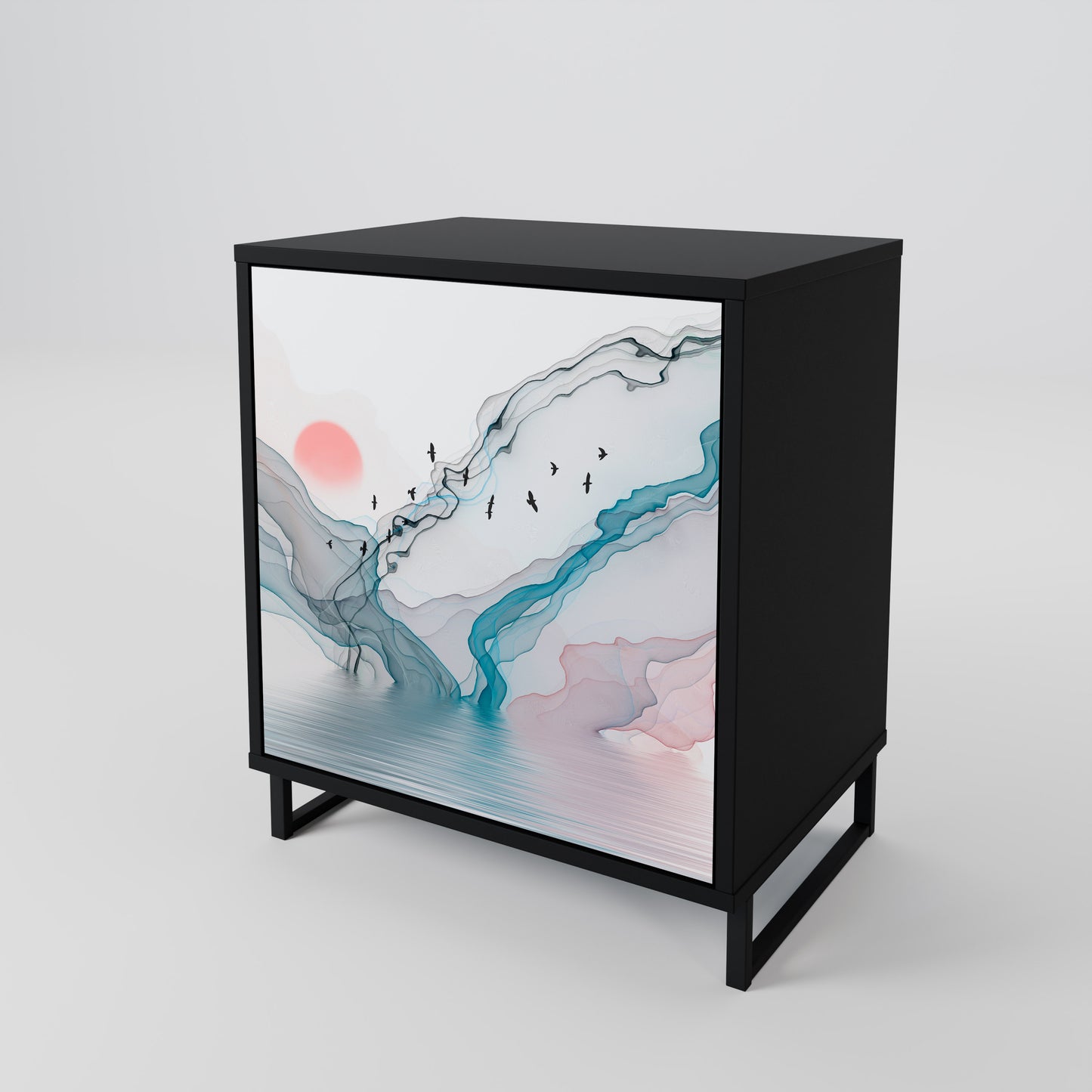 Credenza VELVET CROSSING a 1 anta con finitura nera