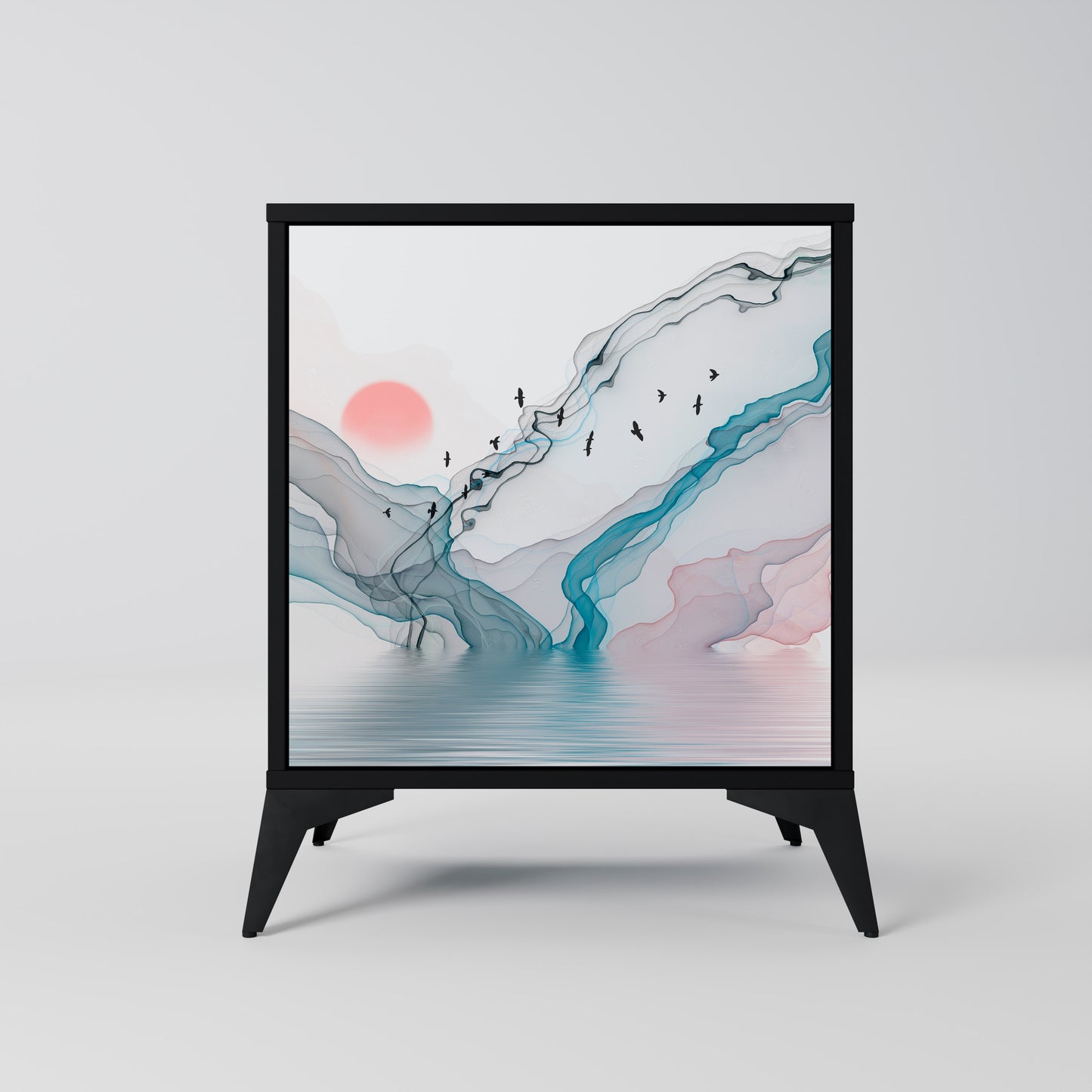 Credenza VELVET CROSSING a 1 anta con finitura nera