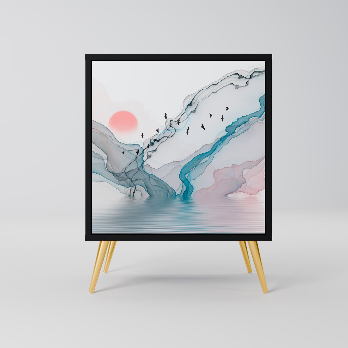 Credenza VELVET CROSSING a 1 anta con finitura nera