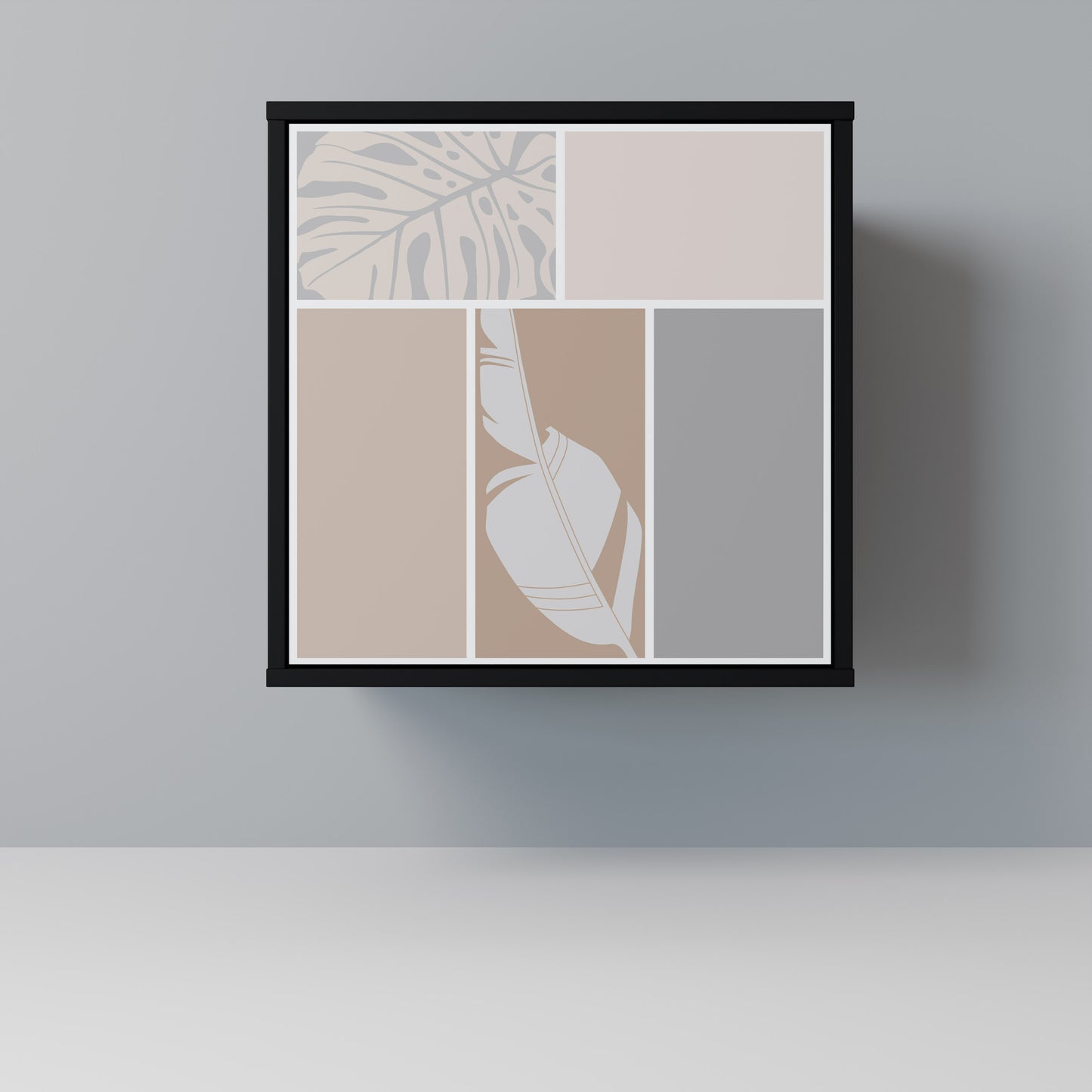 Credenza TROPICAL SHAPES a 1 anta con finitura nera