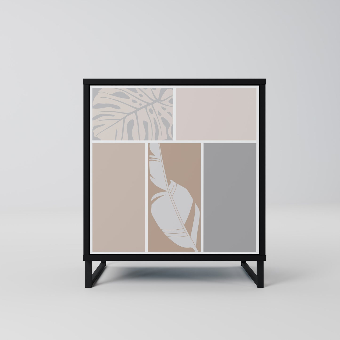 Credenza TROPICAL SHAPES a 1 anta con finitura nera