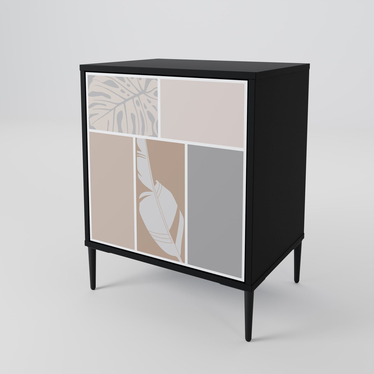 Credenza TROPICAL SHAPES a 1 anta con finitura nera