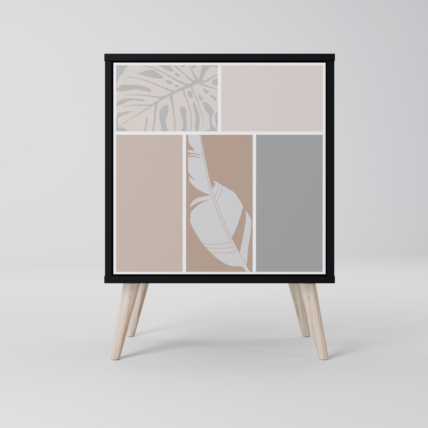 Credenza TROPICAL SHAPES a 1 anta con finitura nera