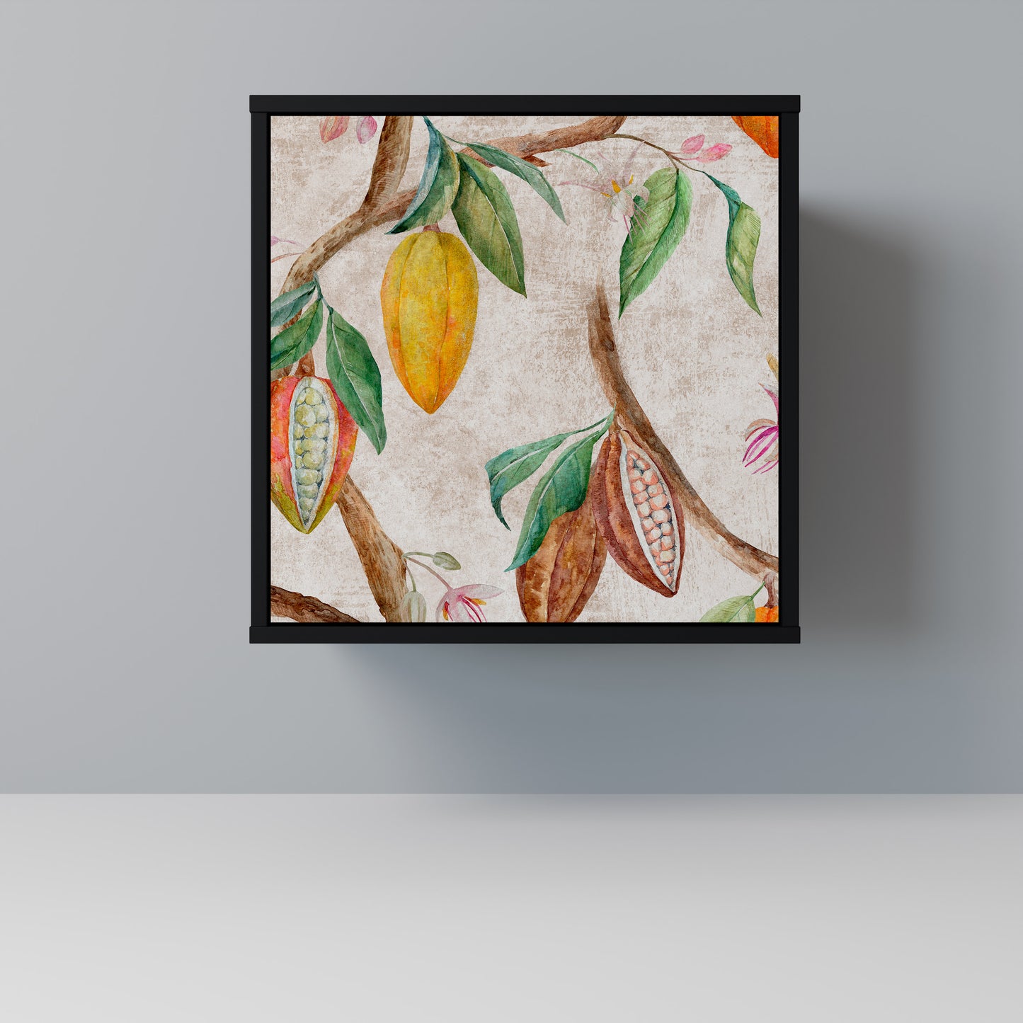 Credenza COCOA FRUITS a 1 anta con finitura nera