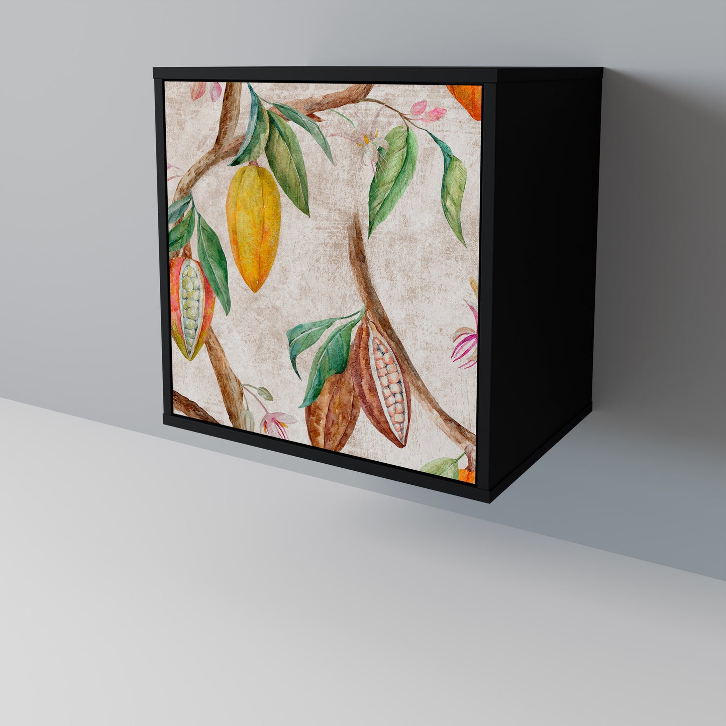 Credenza COCOA FRUITS a 1 anta con finitura nera