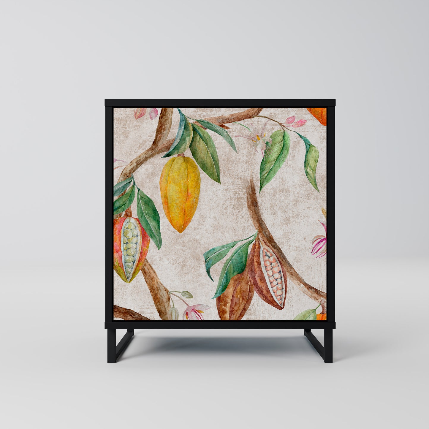 Credenza COCOA FRUITS a 1 anta con finitura nera