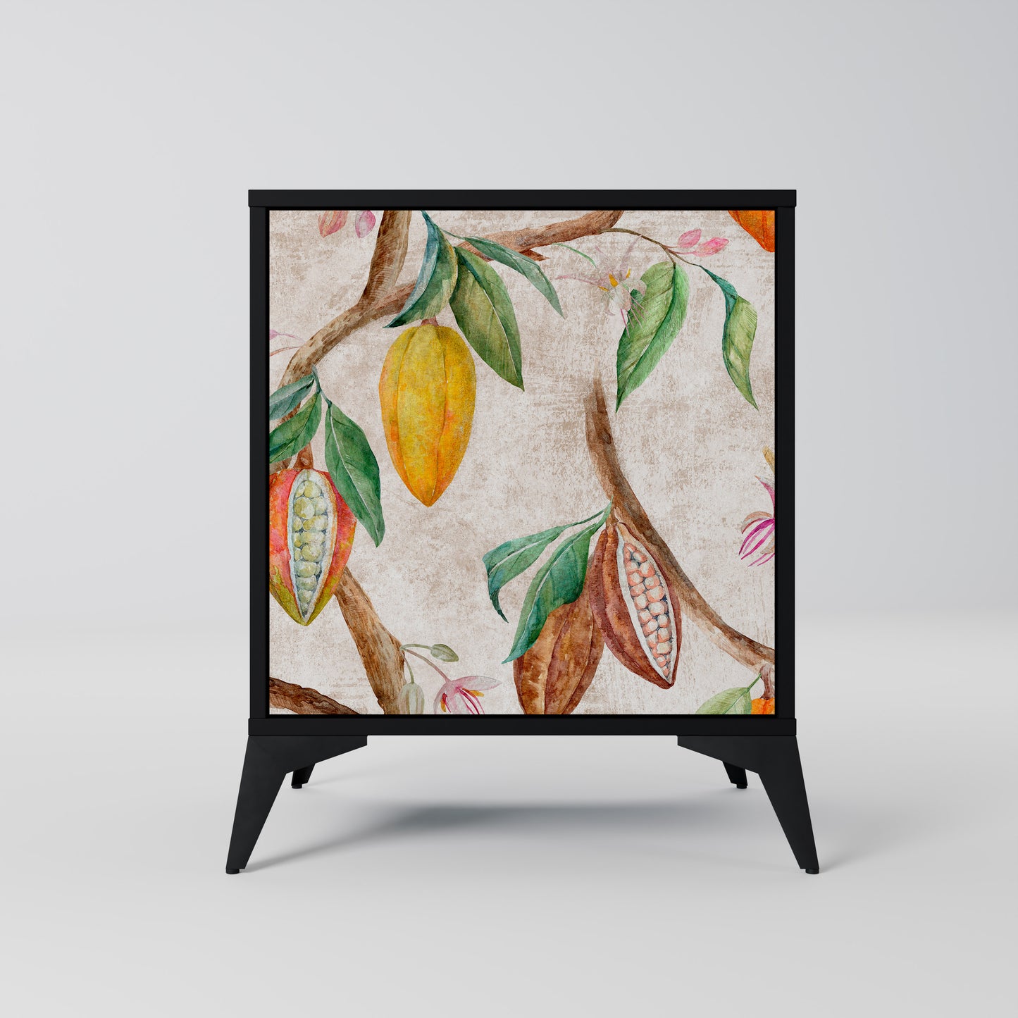 Credenza COCOA FRUITS a 1 anta con finitura nera