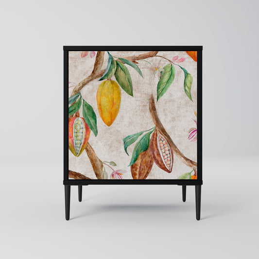 Credenza COCOA FRUITS a 1 anta con finitura nera