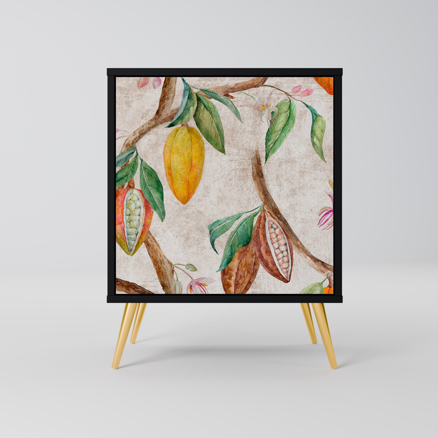 Credenza COCOA FRUITS a 1 anta con finitura nera