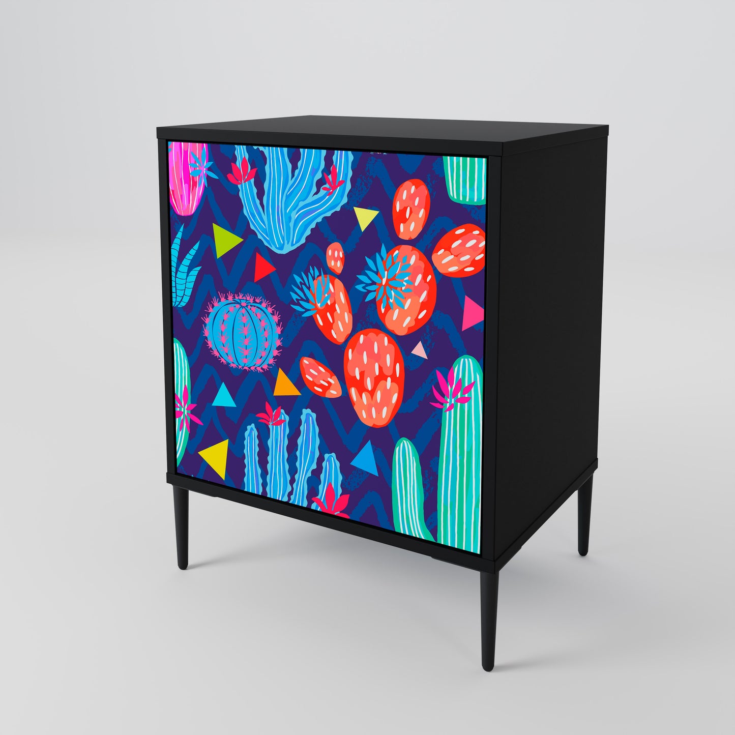 CACTUS VIBES 1-Door Sideboard in Black Finish