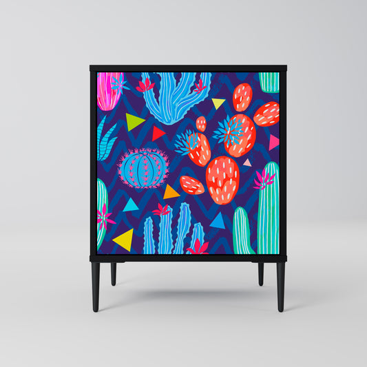 Credenza CACTUS VIBES a 1 anta con finitura nera