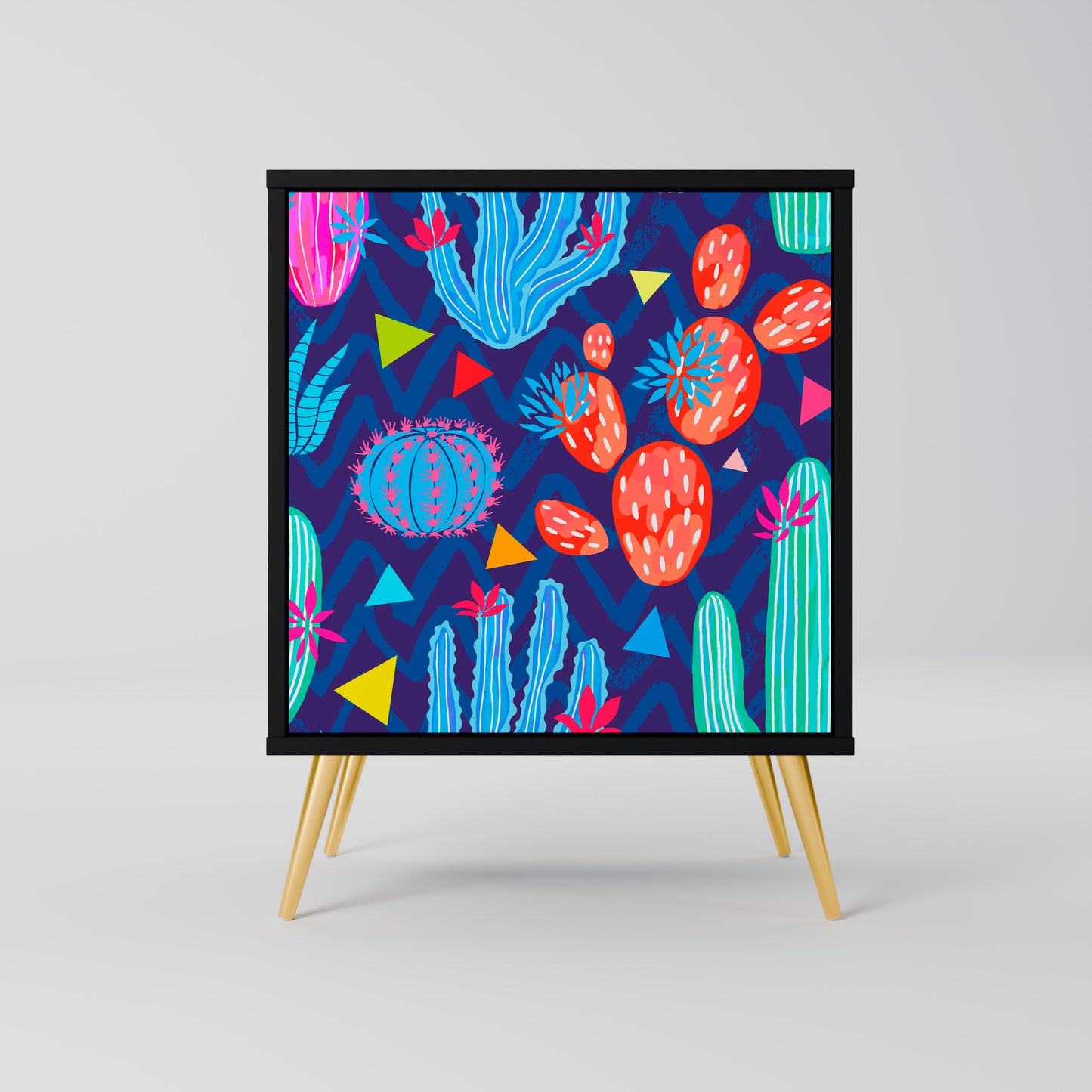 CACTUS VIBES 1-Door Sideboard in Black Finish