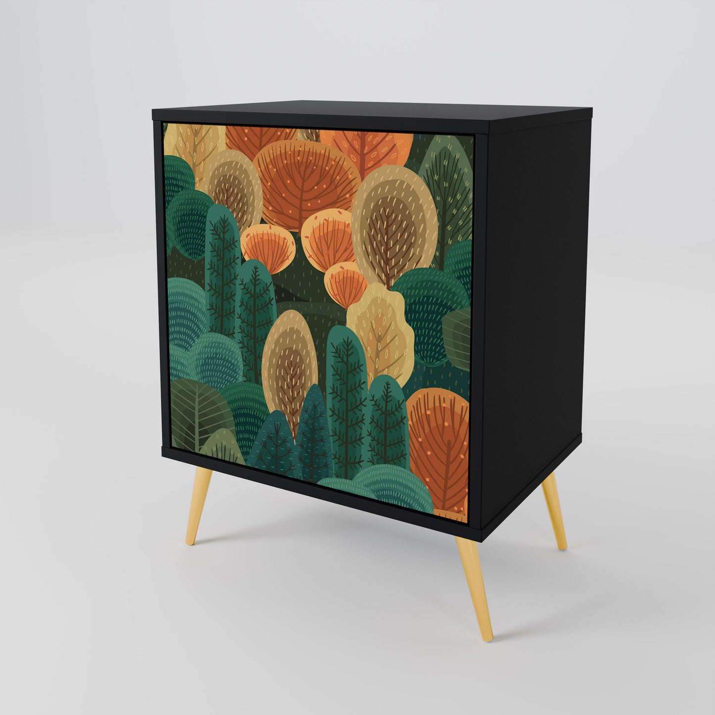 Credenza AUTUMN KALEIDOSCOPE a 1 anta con finitura nera