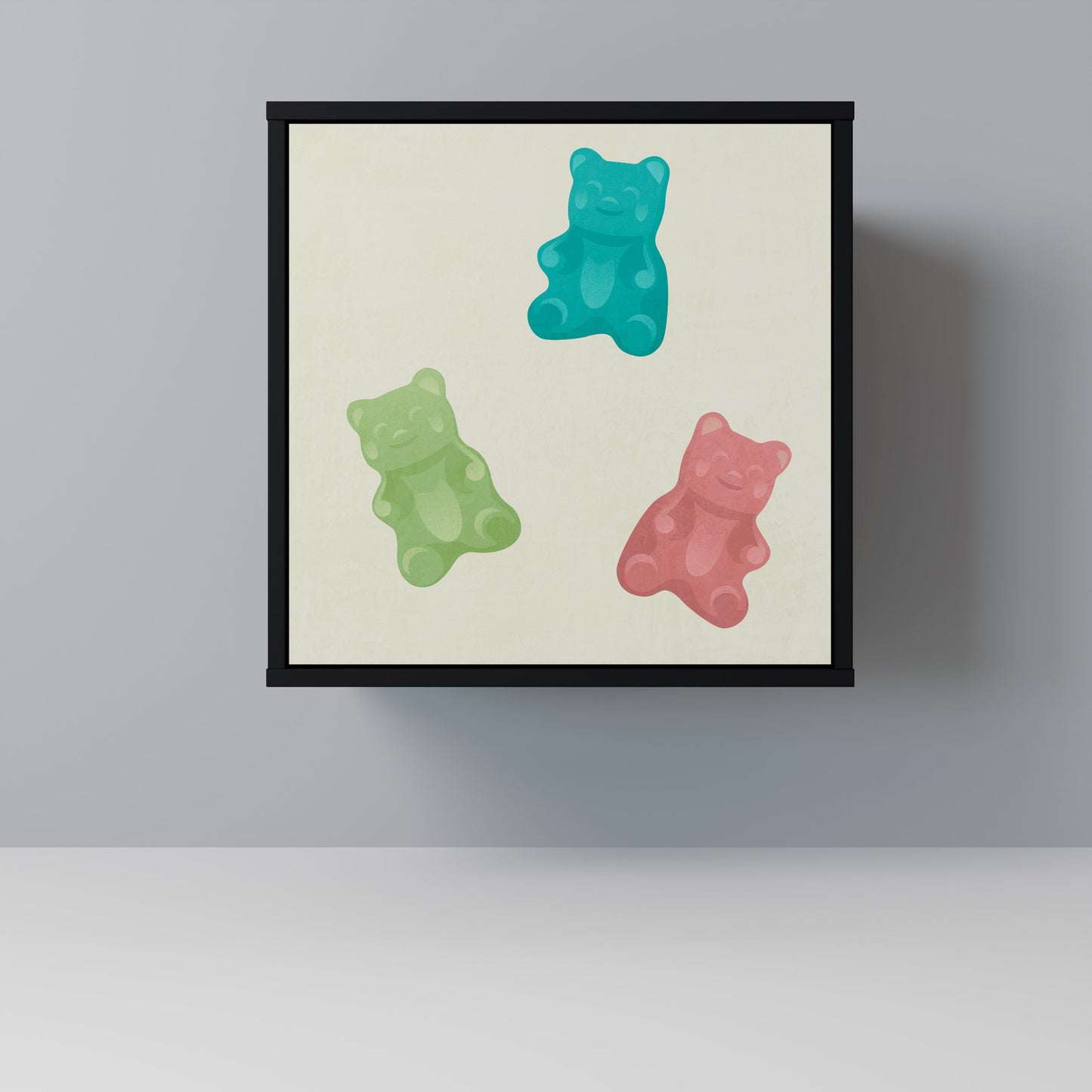 Credenza GUMMY BEARS a 1 anta con finitura nera