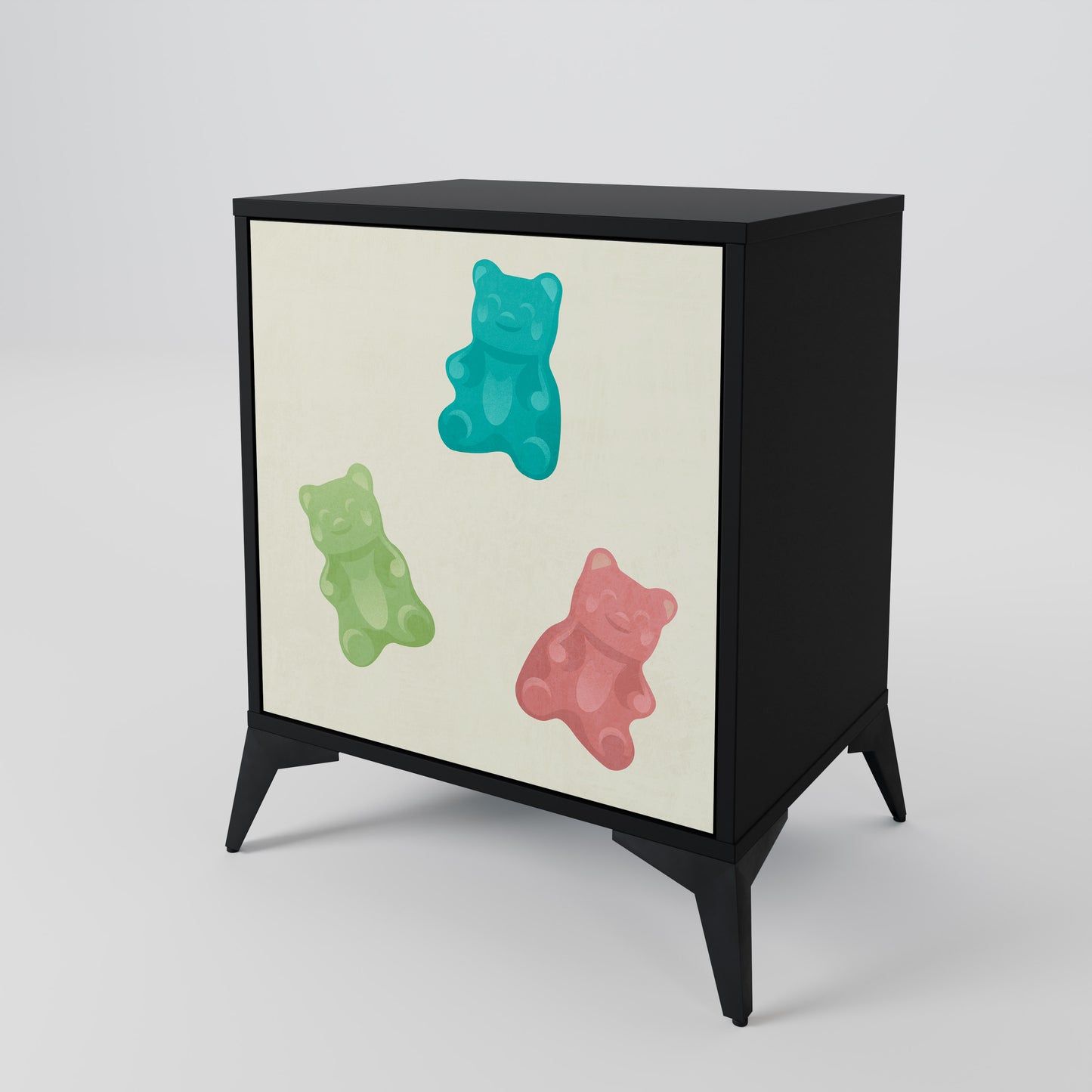 Credenza GUMMY BEARS a 1 anta con finitura nera