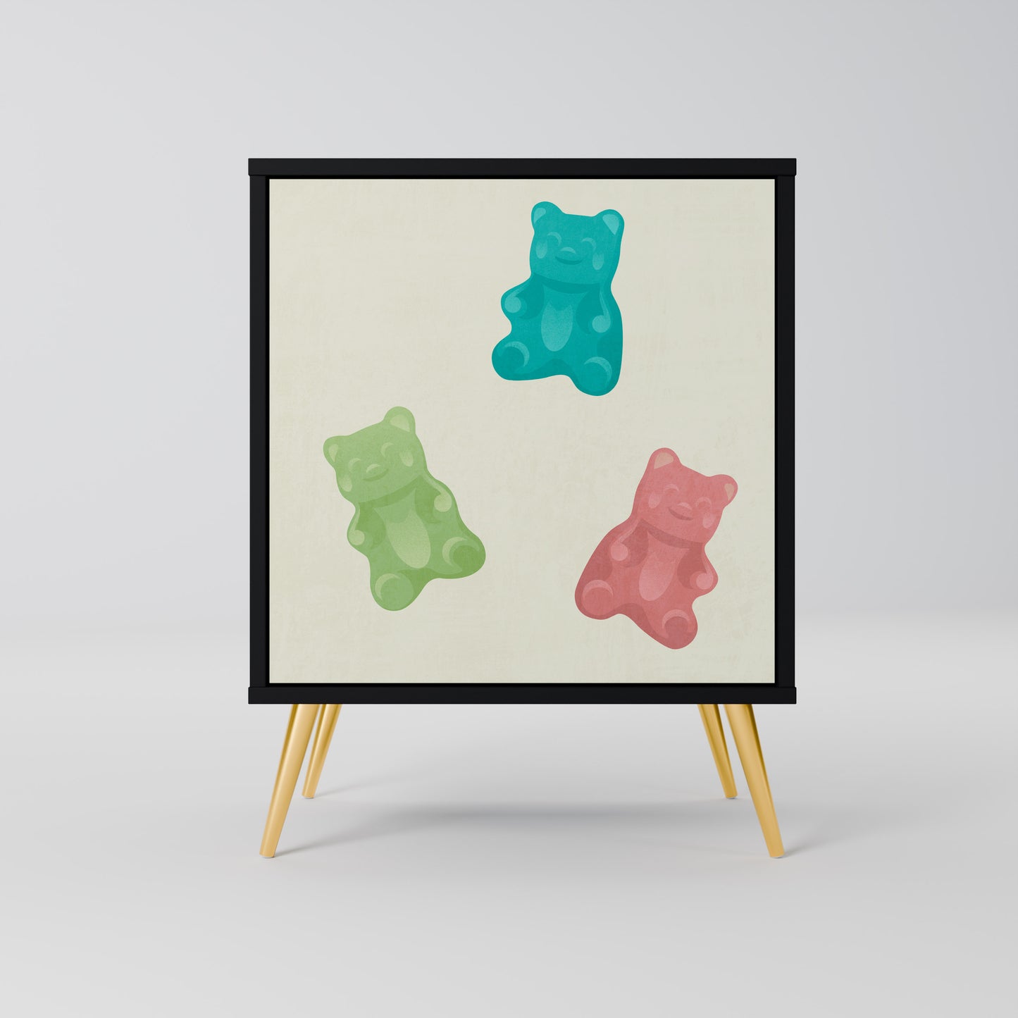 Credenza GUMMY BEARS a 1 anta con finitura nera