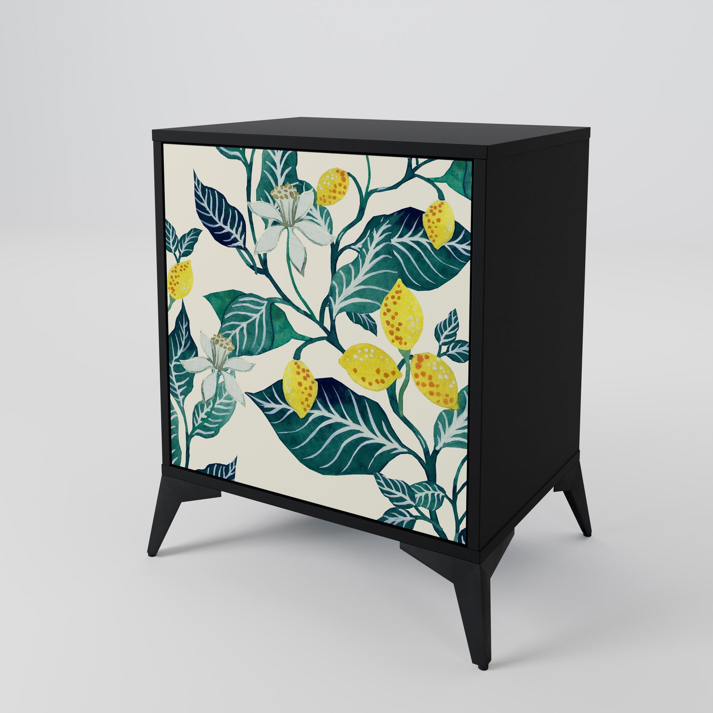 LEMON TREE 1-Door Sideboard in Black Finish