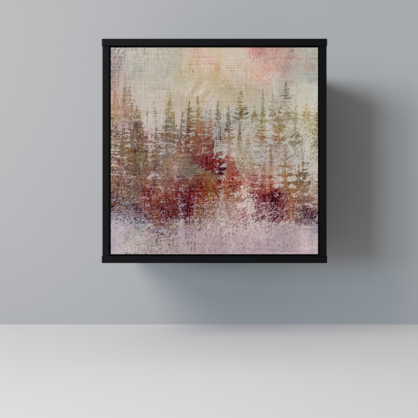 VEILED SUMMIT 1-Door Sideboard in Black Finish